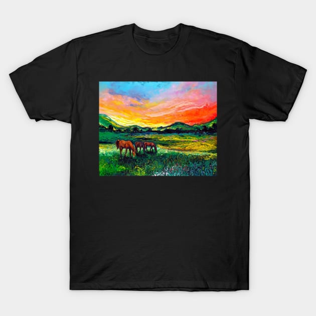 Meadow Sunset T-Shirt by sagittariusgallery